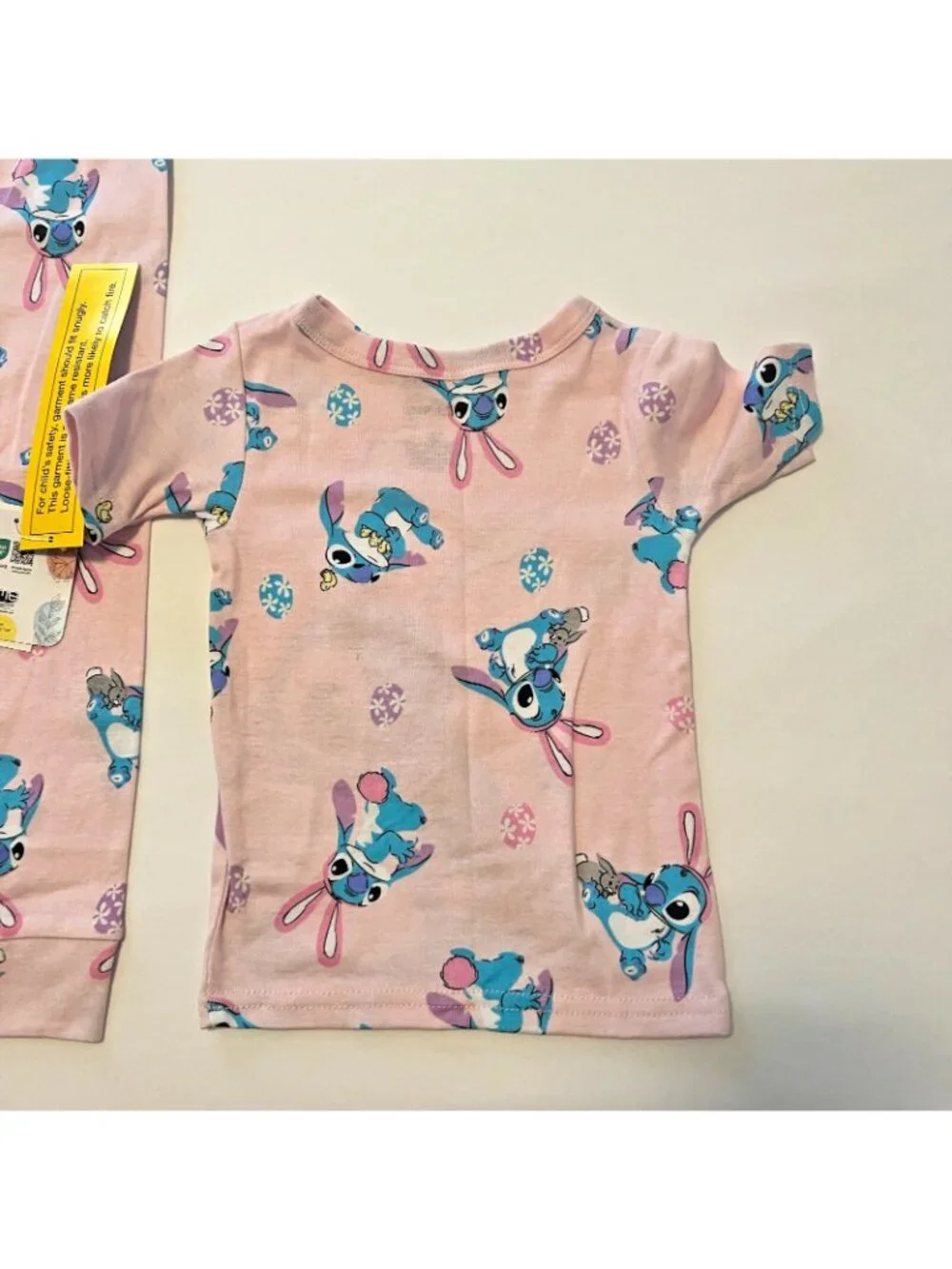 Disney Stitch Pink Easter Bunny Kids Pajamas Sz 3T